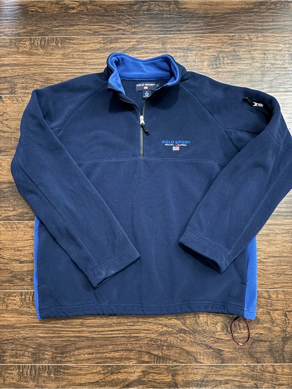 Ralph Lauren Polo Sport Navy and Royal Blue Quarter-Zip Fleece Pullover